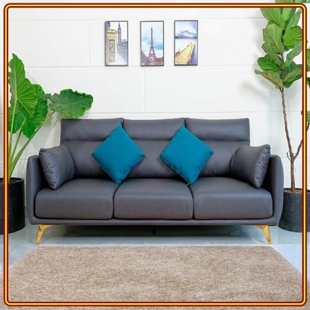 Home Vip - Gris :  Bộ Ghế Sofa Băng + Đôn Góc L - Màu Xám Tro